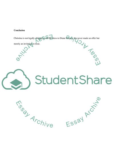 Whether a Legally Binding Contract Has Come into Existence between Christina and Diane