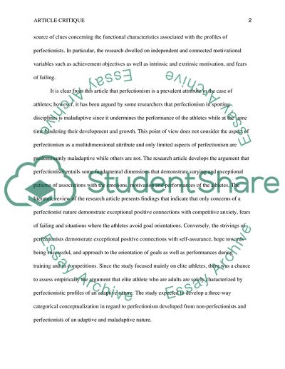 Perfectionistic Profiles and Motivation of Elite Athletes