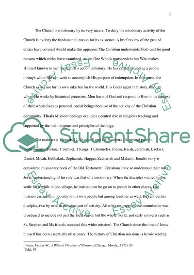 The Nature of God and Its Relation to Mission