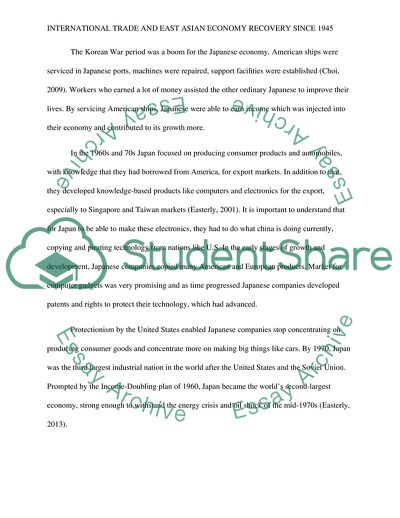 International Trade and East Asian Economy Recovery since 1945