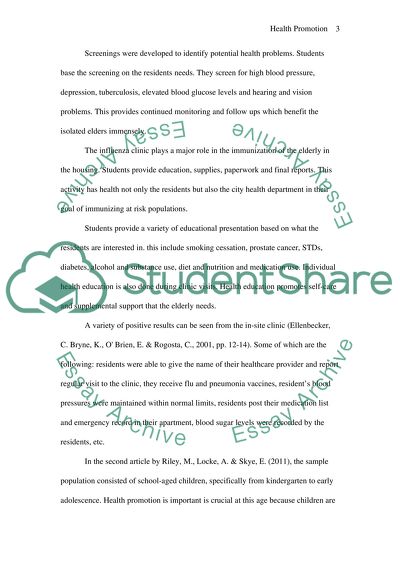 Health Promotion in Nursing Care