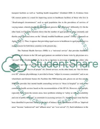 Demand for Health and Social Care Services for Aged People