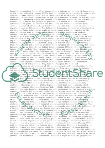 Leadership as the Quintessential Element of Any Business Management