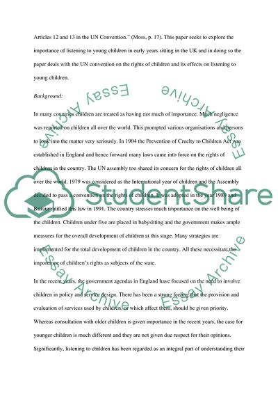 The Importance of Listening to Young Children