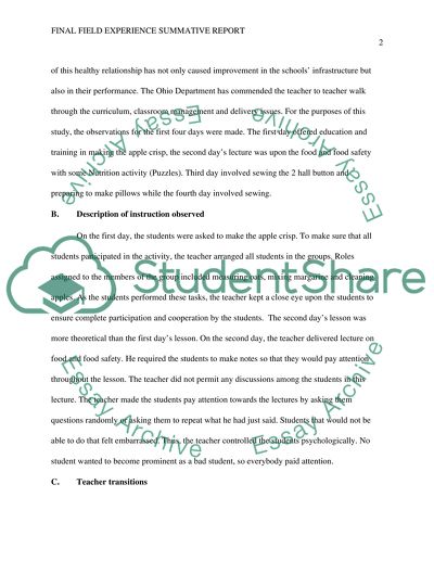Final Field Experience Summative Report
