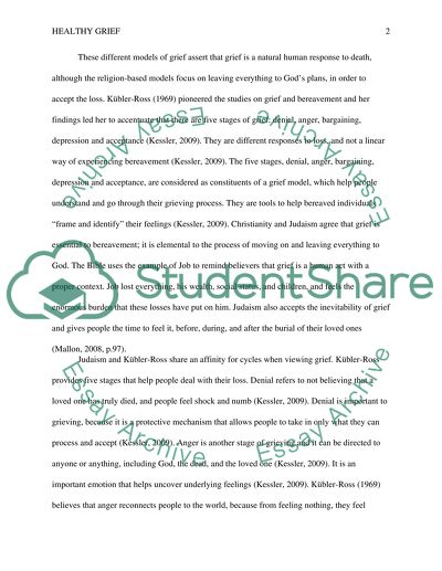 Religious Aspects of Healthy Grief