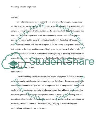 University Students Employment