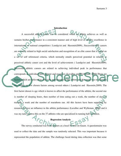 Regression Analysis on Marathon Finishing Times