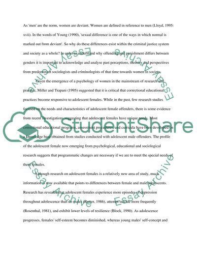 Treatment of Female Offenders in the Criminal Justice System: Good, Bad, or Insane