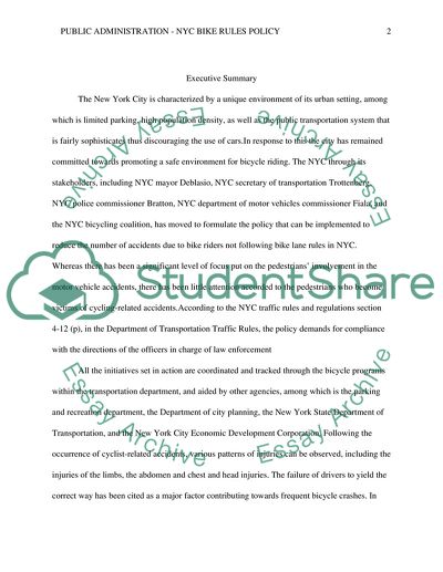 Public administration - nyc bike rules policy