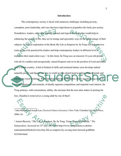 Su Tongs My Life as Emperor