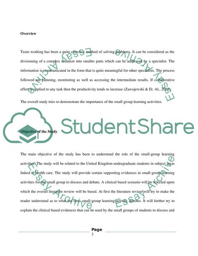 Meaning and Definition of the Small-Group Learning Activity