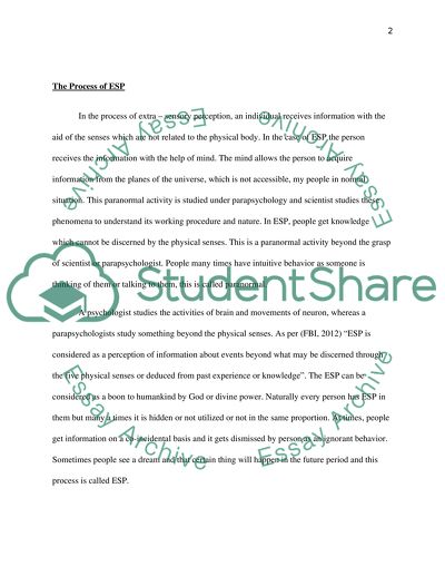 The Existence of Extrasensory Perception