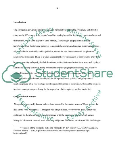 Mongols Military Traditions