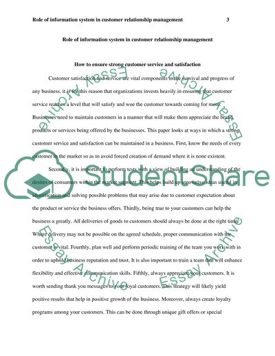 Role of information system in customer relationship management