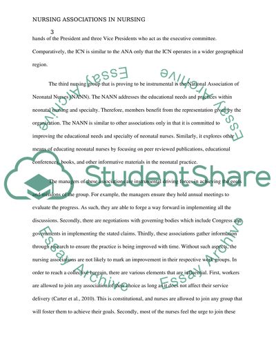 Role of Nursing Associations