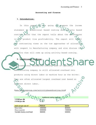 A Comparative Analysis of Traditional Costing Method with ABC Costing Method