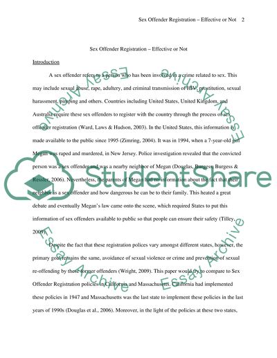 Overview of Sex Offender Registration: Effective or Not