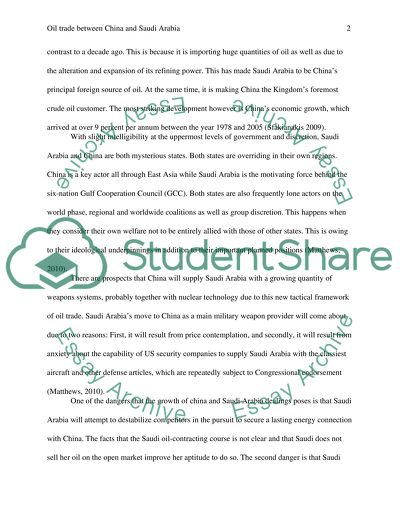 Oil trade btween china and saudi arabia