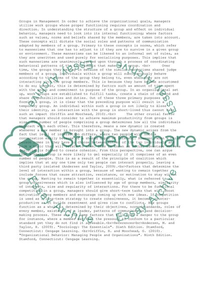 Groups and their functions