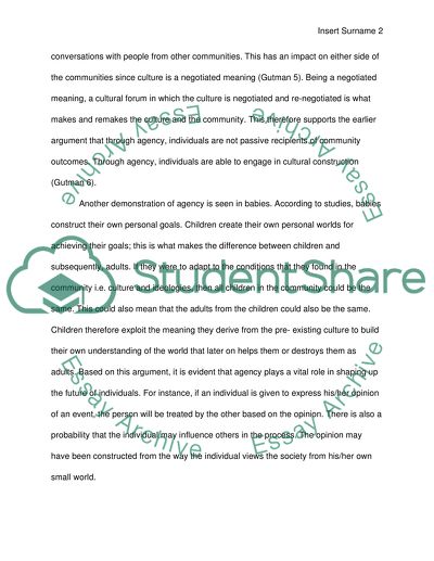 Ways How Individuals And Communities Demonstrate Agency In Their Lives