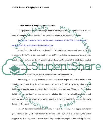 Unemployment in America: Historical Perspective