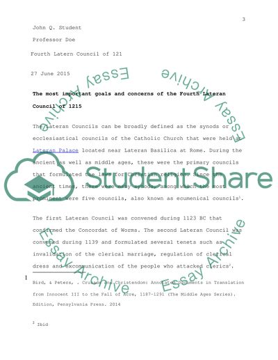 The Fourth Lateran Council of 1215
