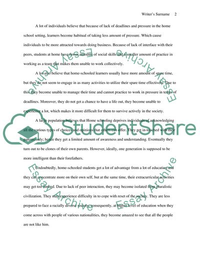 Home School versus Public school