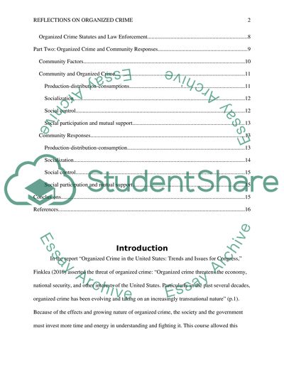 Reflections on Organized Crime and Finding Community-Level Resolutions