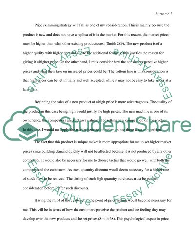 Skimming Strategy and Pricing Method