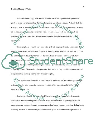 Decision making in trade-DB2