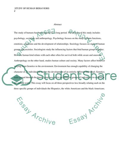 An interdisciplinary study of human behavior