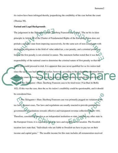 Case Comment on agaren v Hans erberg Fransson