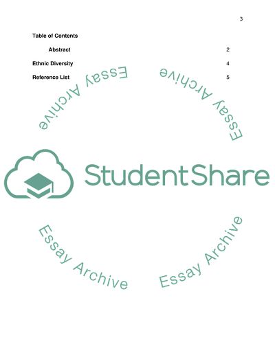 The Professional Issues in Nursing: Ethnic Diversity