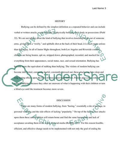 Bullying in the Junior Highs