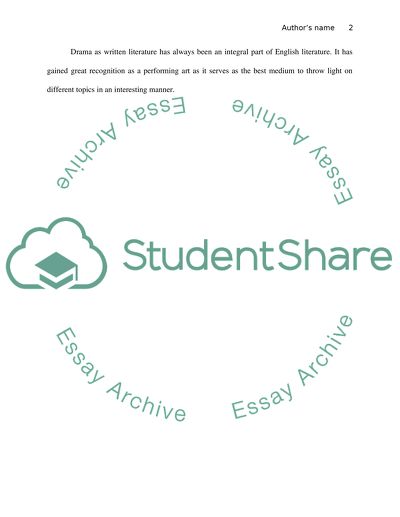 Drama in literature and performing art