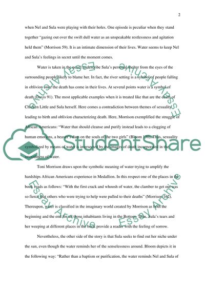 Toni Morrison the Book Sula and the Symbol of Water