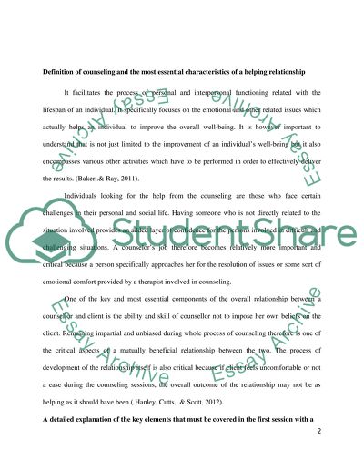 Process and Main Components of Counseling
