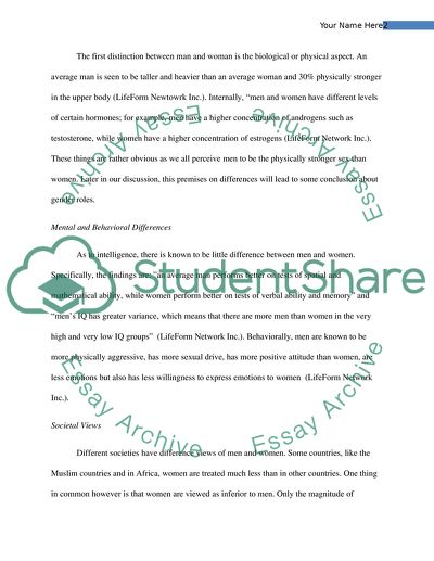 Gender Roles and Sexuality