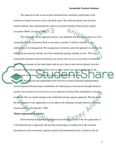 Managing Sustainable Tourism