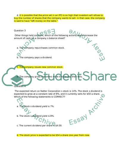 Improvement in a Companys Financial Position