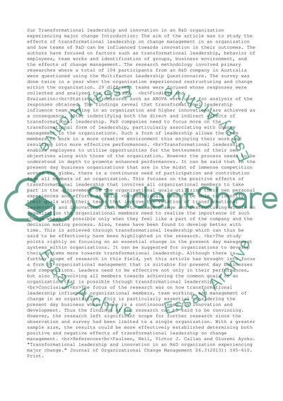 Managing Leading Change