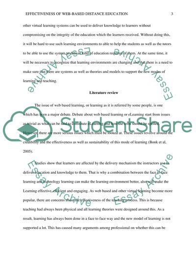 Effectiveness of Web Distance Education