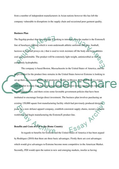 International Business:Develop a four to six (4-6) page proposal for a MNE conducting FDI