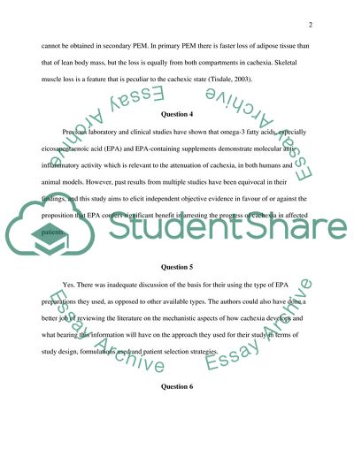 Symptoms of Cancer Cachexia
