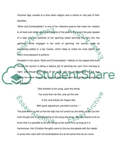 Analysis of elizabeth barret brownings work and contemplation poem