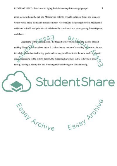 Interview on Aging Beliefs among Different Age Groups