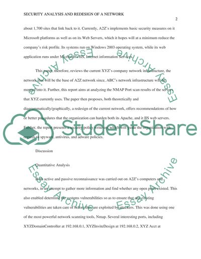 Security Analysis and Redesign of a Network