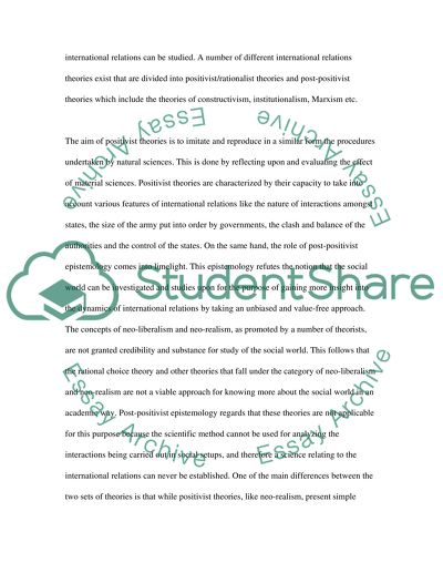 Theories of Constructivism and Rational Choice