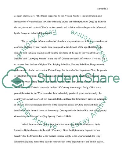 Did western influences hasten the decline of the Qing dynasty Why or why not